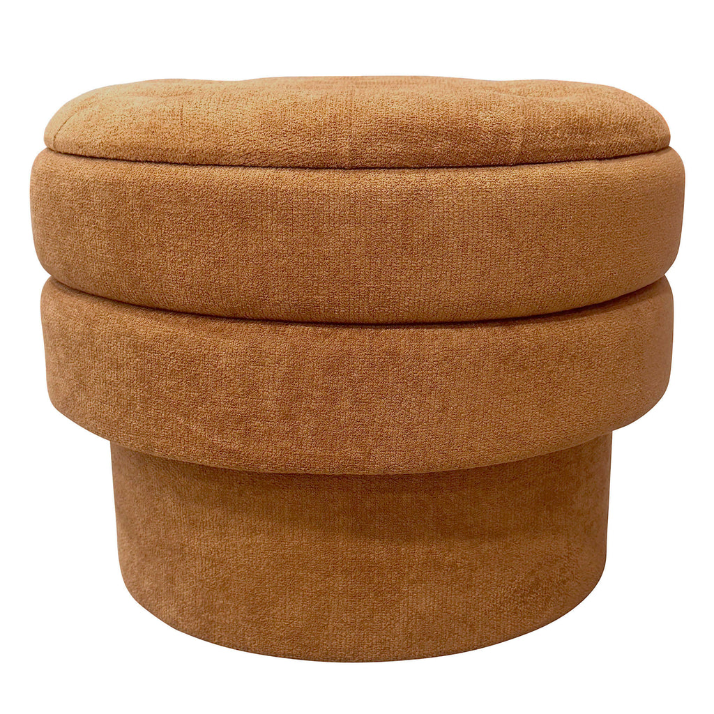 Kepler Round Storage Ottoman (Rust)