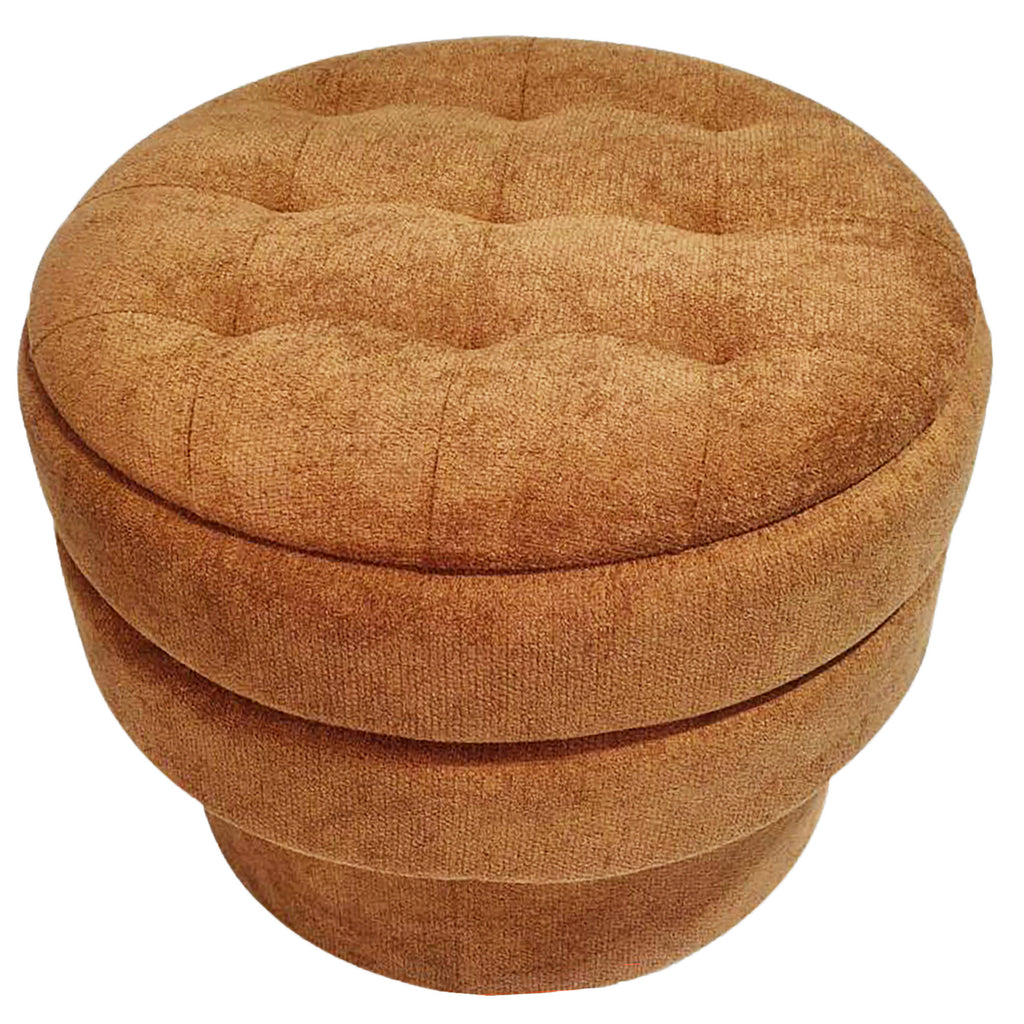 Kepler Round Storage Ottoman (Rust)