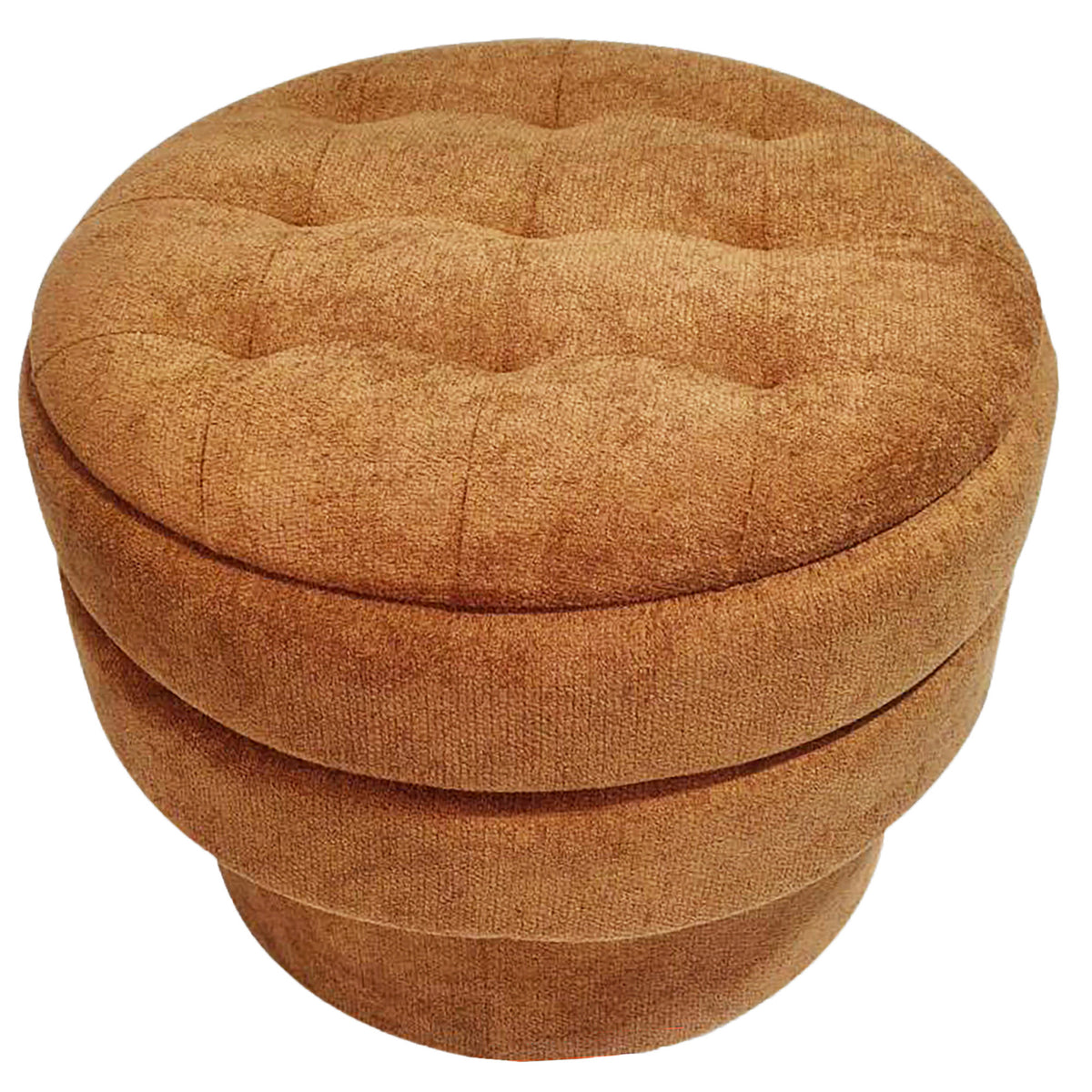 Kepler Round Storage Ottoman (Rust)