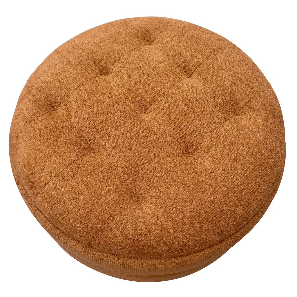 Kepler Round Storage Ottoman (Rust)