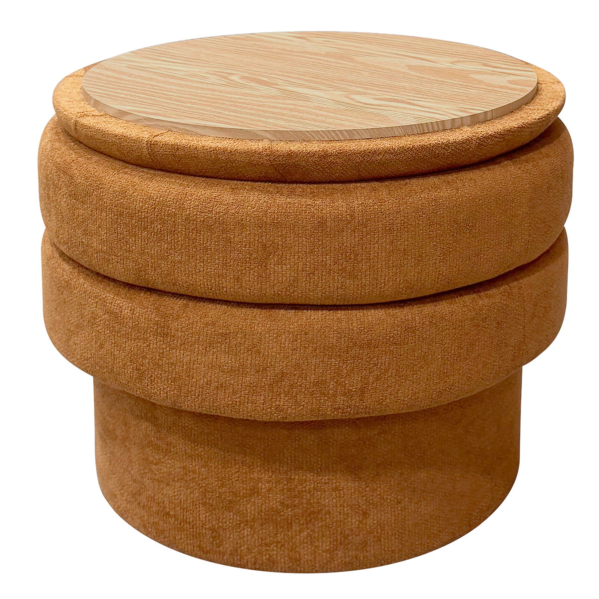 Kepler Round Storage Ottoman (Rust)