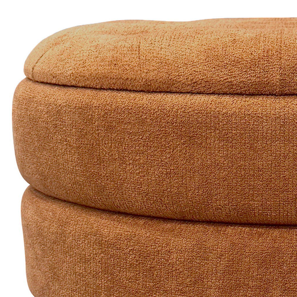 Kepler Round Storage Ottoman (Rust)
