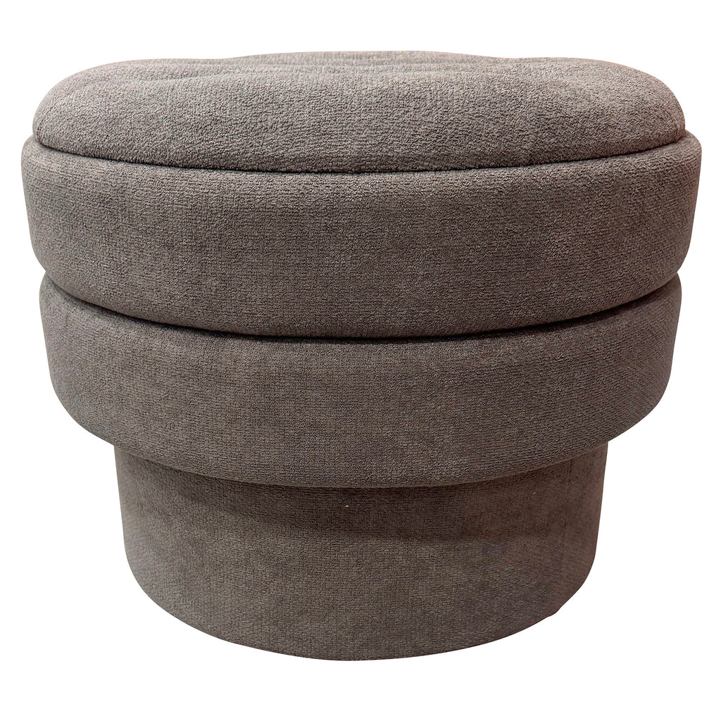Kepler Round Storage Ottoman (Warm Charcoal)