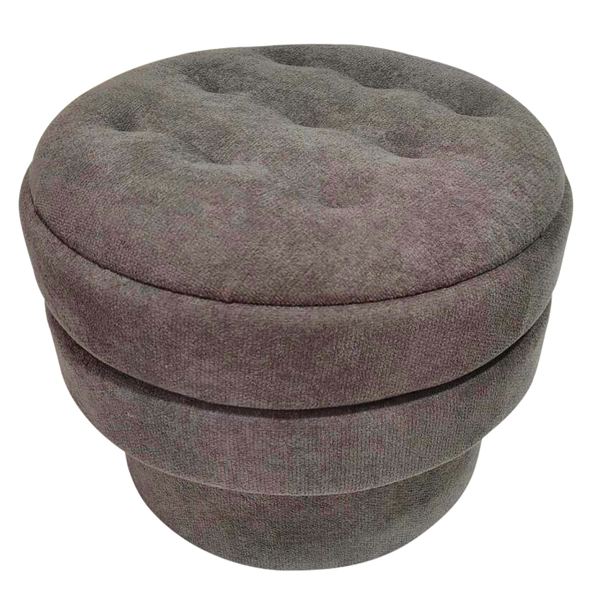 Kepler Round Storage Ottoman (Warm Charcoal)