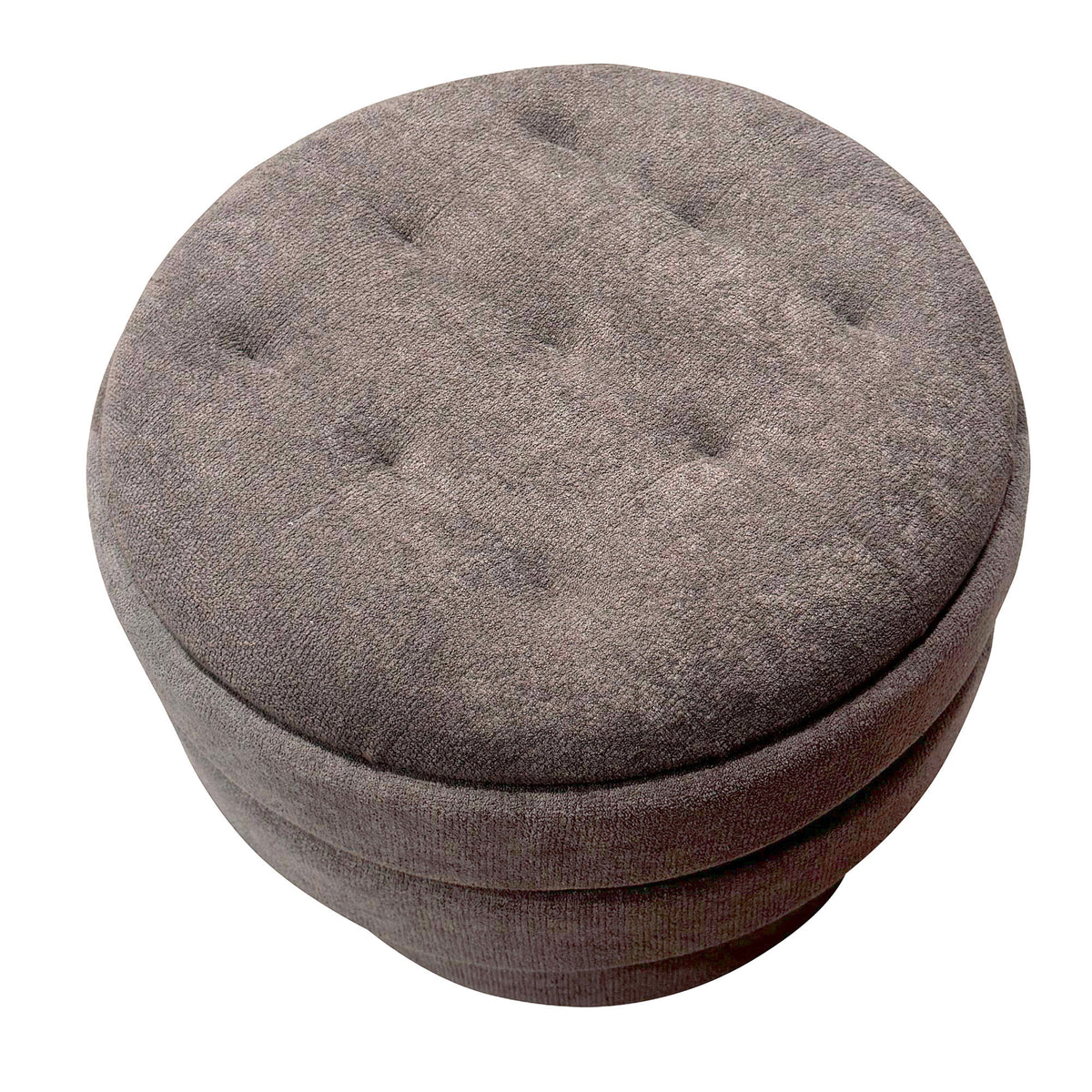 Kepler Round Storage Ottoman (Warm Charcoal)