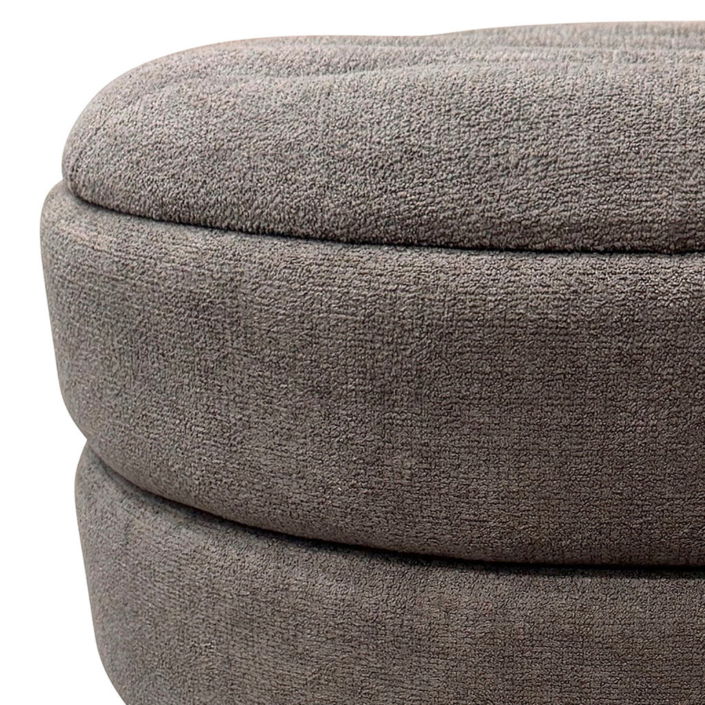 Kepler Round Storage Ottoman (Warm Charcoal)