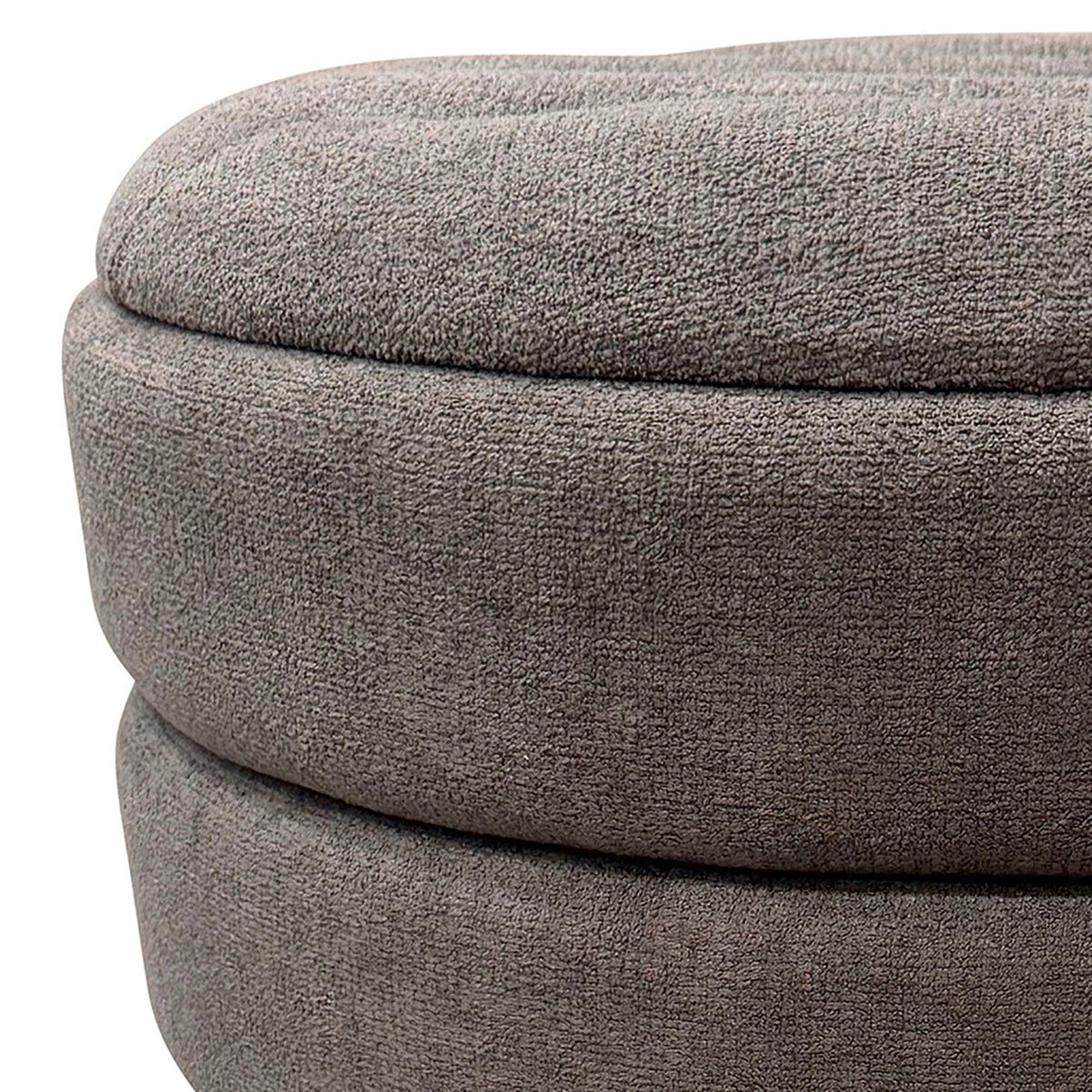 Kepler Round Storage Ottoman (Warm Charcoal)