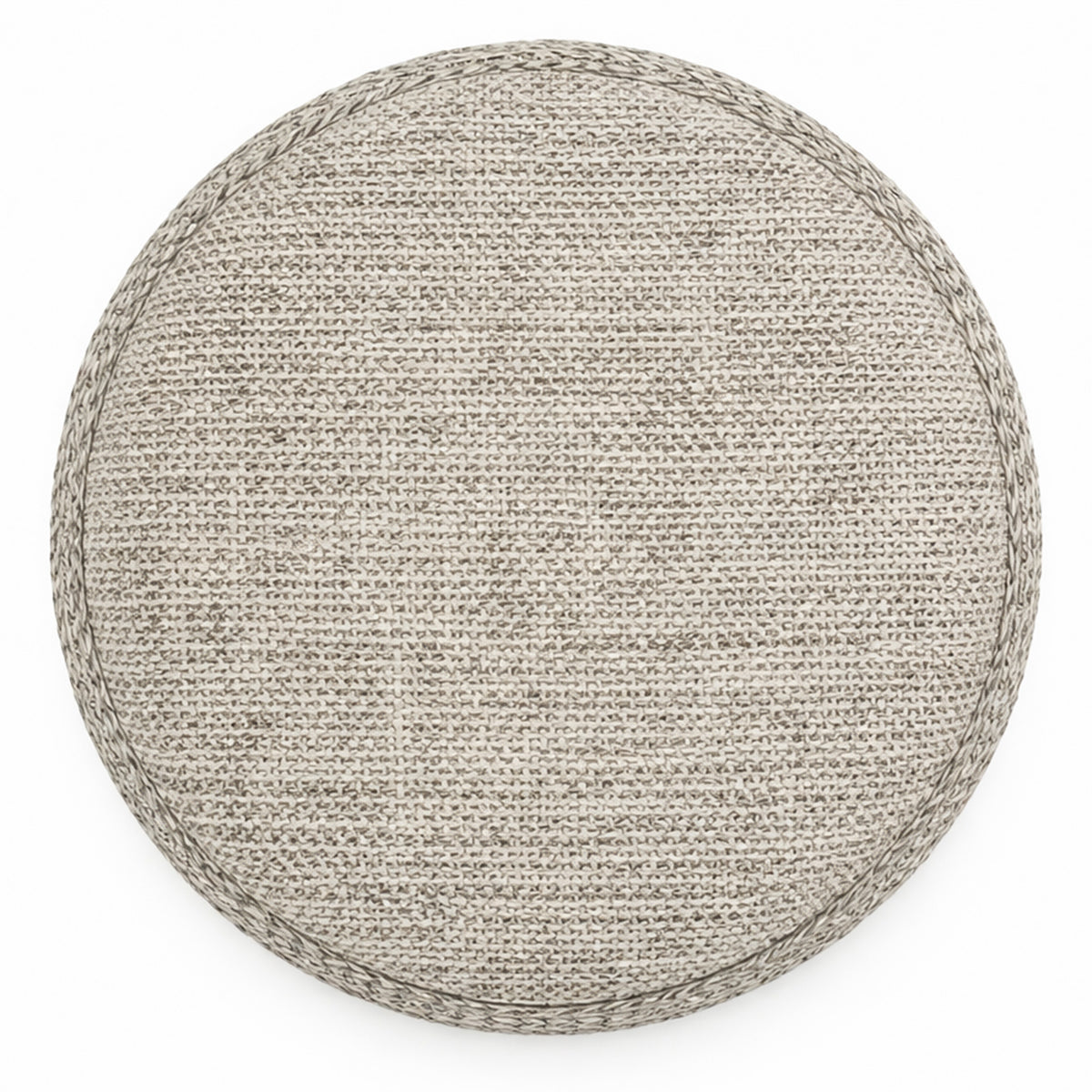 Indigo Round Storage Ottoman (Beige Charcoal)