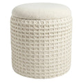 Indigo Round Storage Ottoman (Ivory)