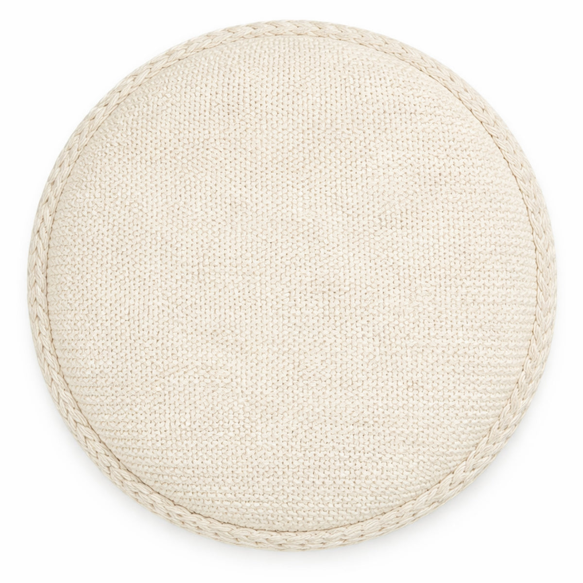 Indigo Round Storage Ottoman (Ivory)