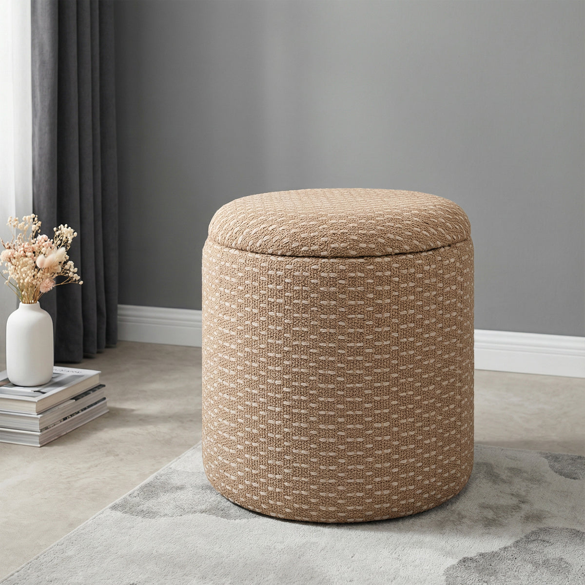Fenna Round Ottoman (Camel)