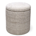 Dalia Round Storage Ottoman (Beige)