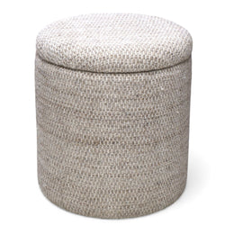 Dalia Round Storage Ottoman (Beige)