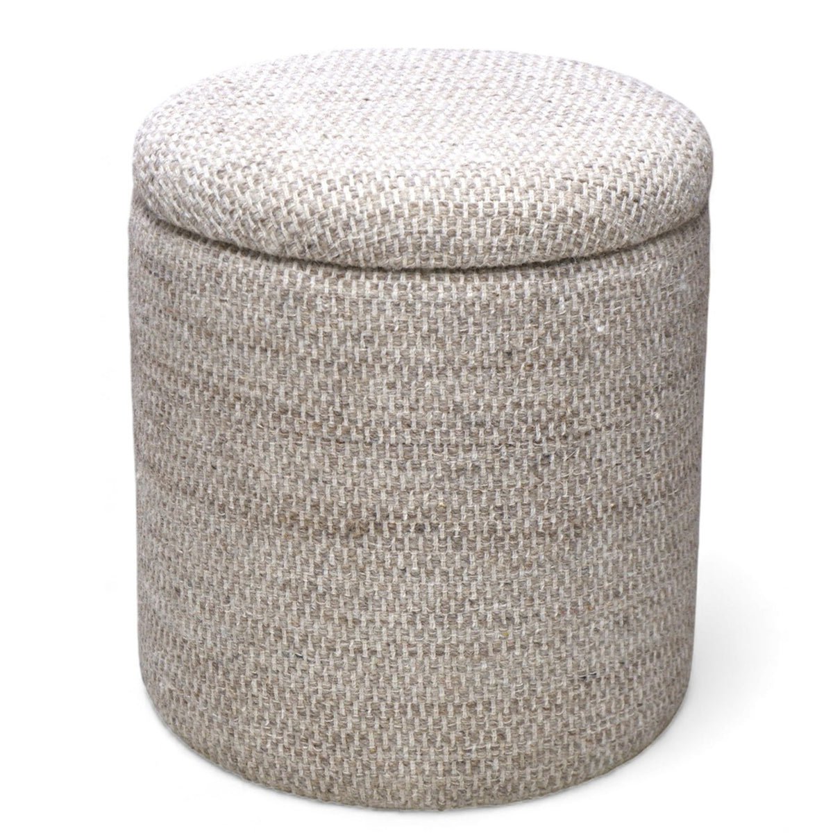 Dalia Round Storage Ottoman (Beige)