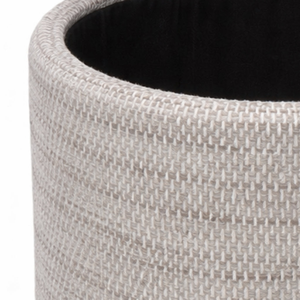Dalia Round Storage Ottoman (Beige)