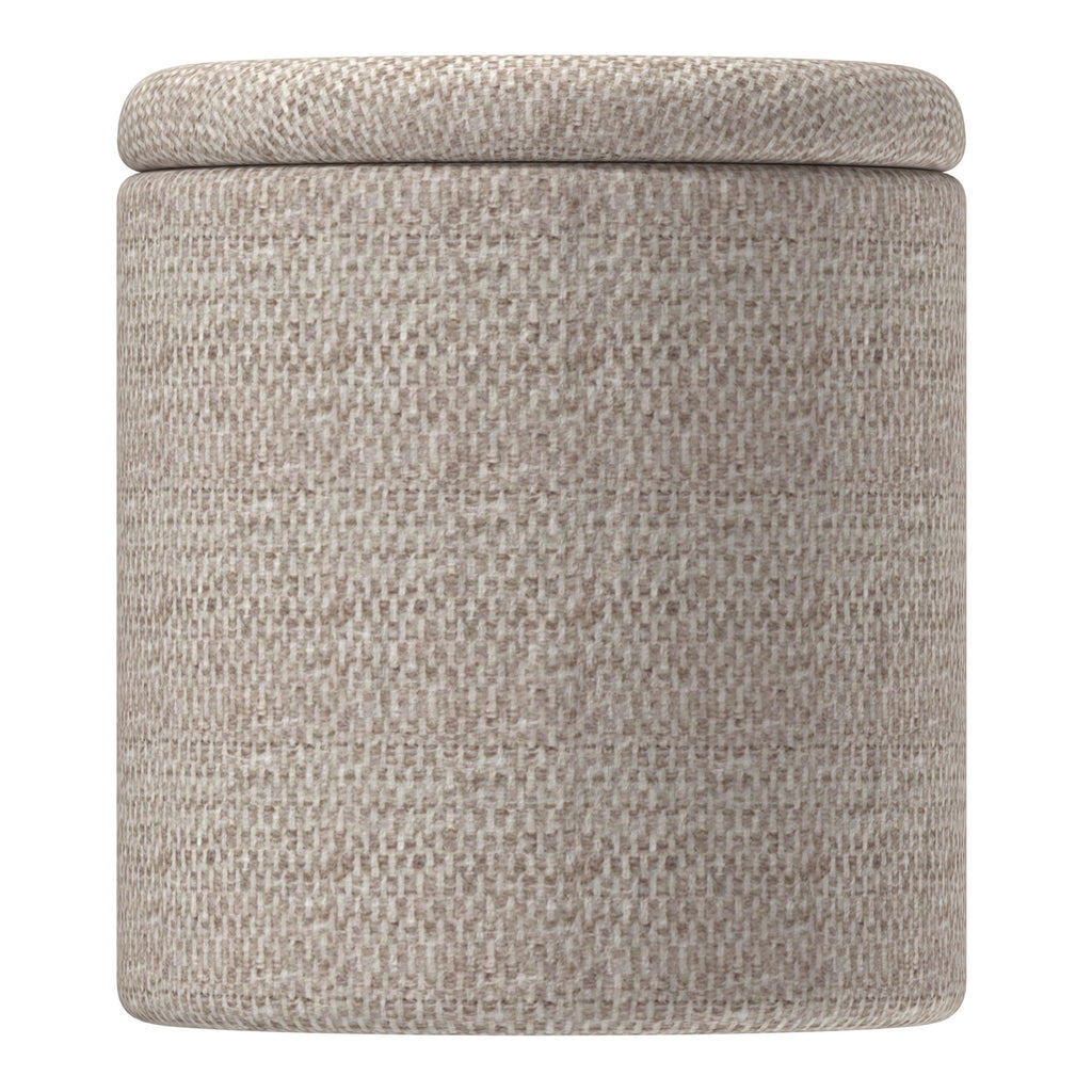 Dalia Round Storage Ottoman (Beige)
