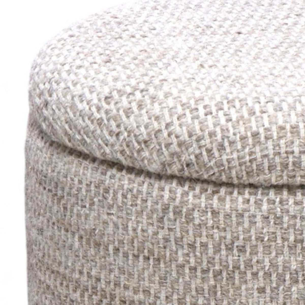 Dalia Round Storage Ottoman (Beige)