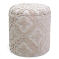 Magnolia Round Storage Ottoman (Ivory)