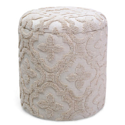 Magnolia Round Storage Ottoman (Ivory)