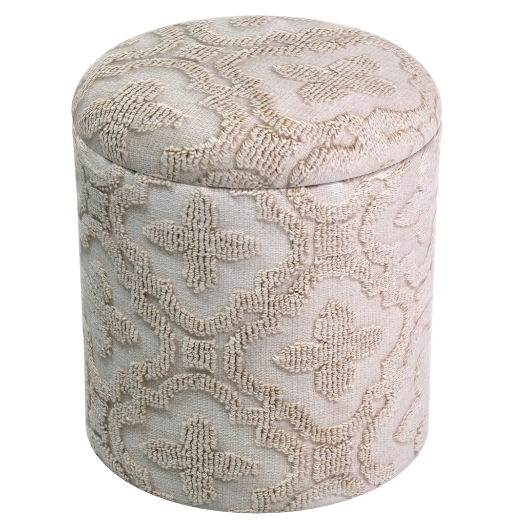 Magnolia Round Storage Ottoman (Ivory)