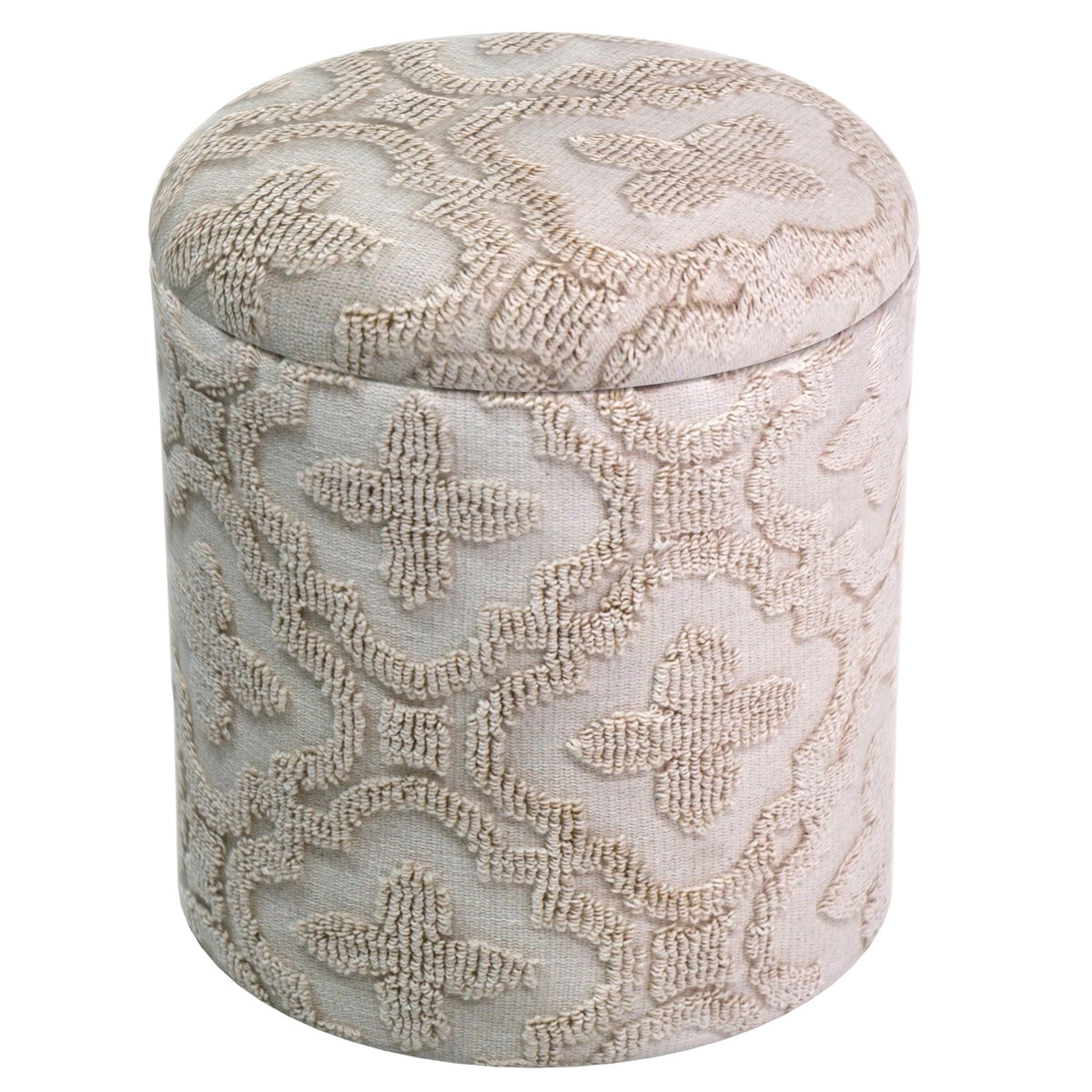 Magnolia Round Storage Ottoman (Ivory)