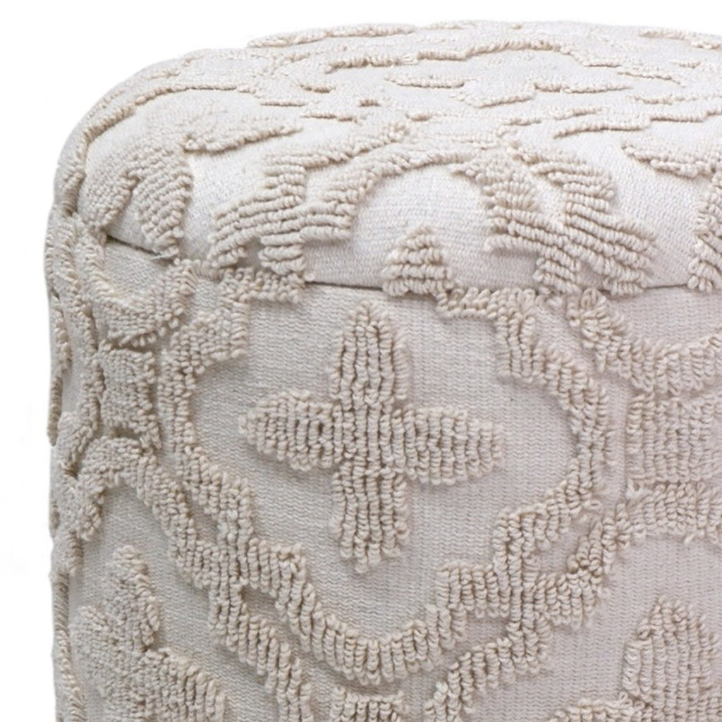 Magnolia Round Storage Ottoman (Ivory)