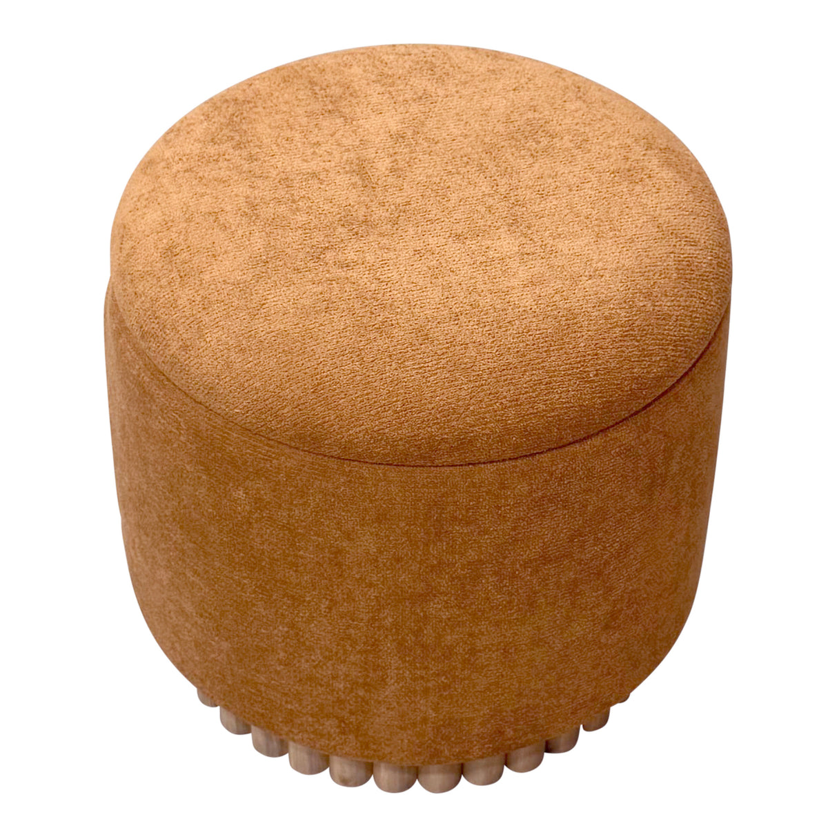 Sadie Round Storage Ottoman (Rust and Natural)