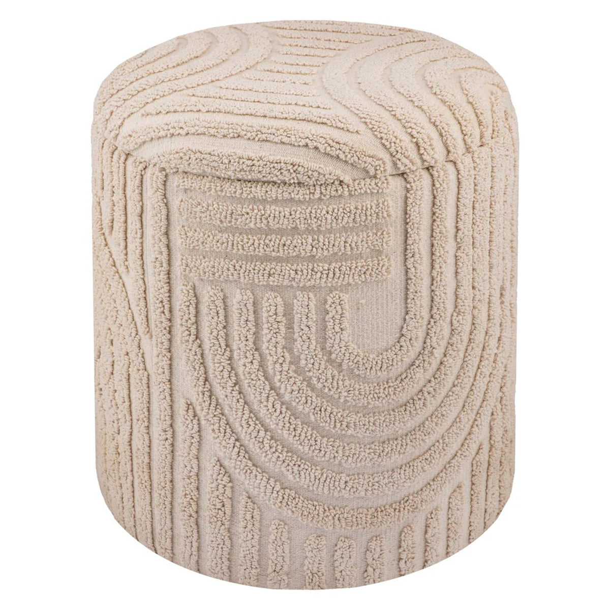 Lullu Round Storage Ottoman (Beige)