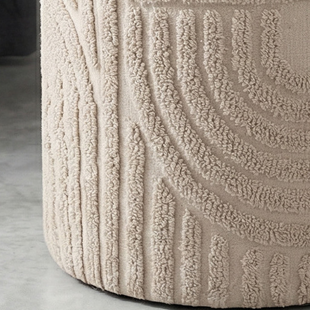 Lullu Round Storage Ottoman (Beige)