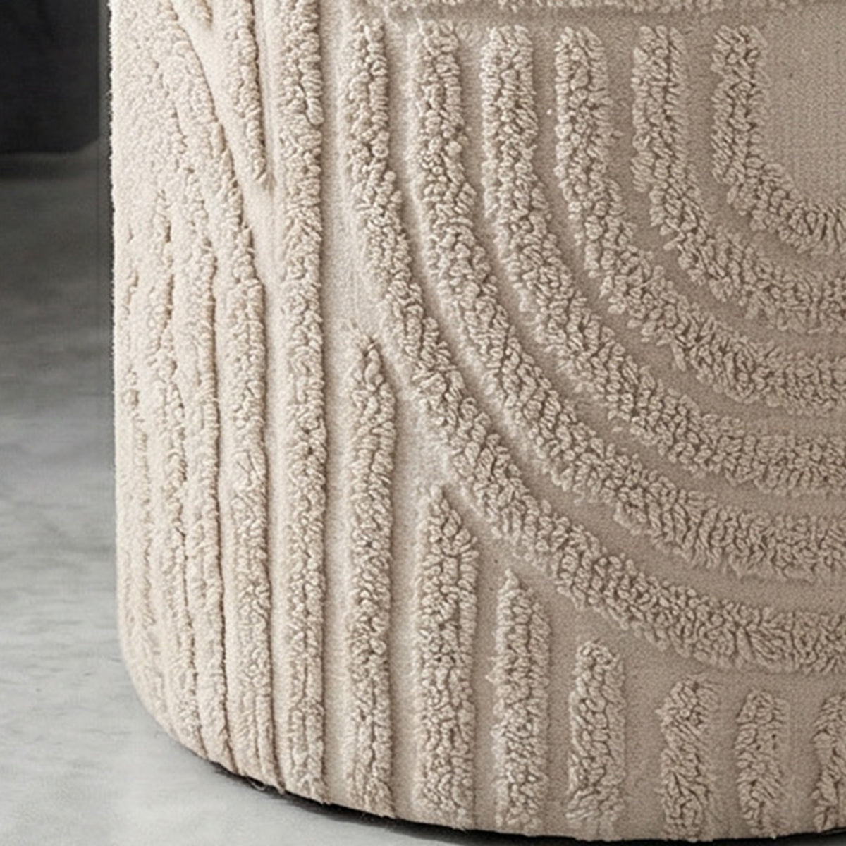 Lullu Round Storage Ottoman (Beige)