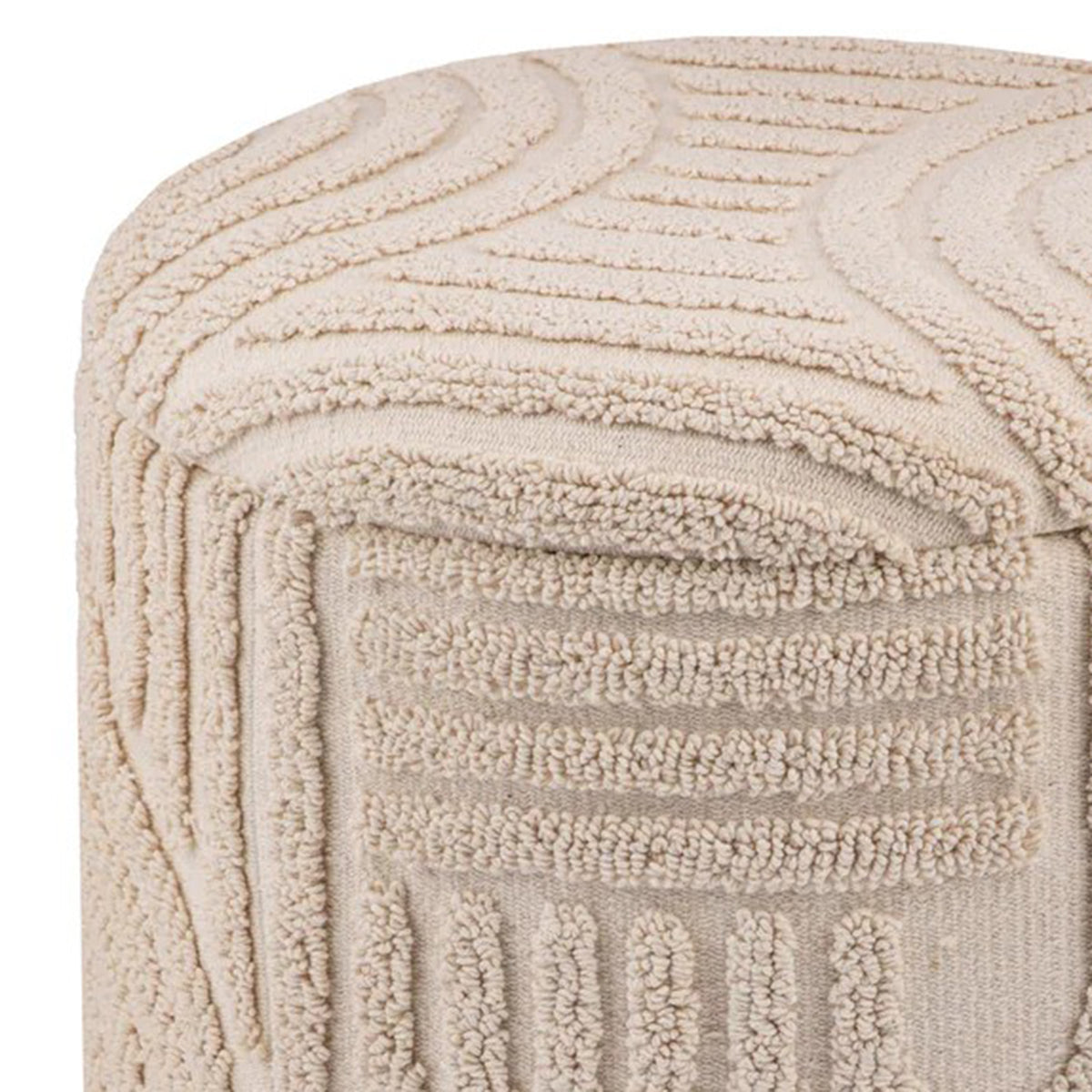 Lullu Round Storage Ottoman (Beige)
