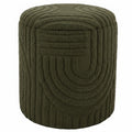 Lullu Round Storage Ottoman (Olive Green)