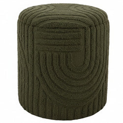 Lullu Round Storage Ottoman (Olive Green)