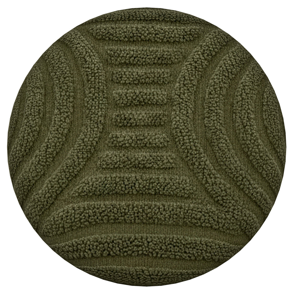 Lullu Round Storage Ottoman (Olive Green)
