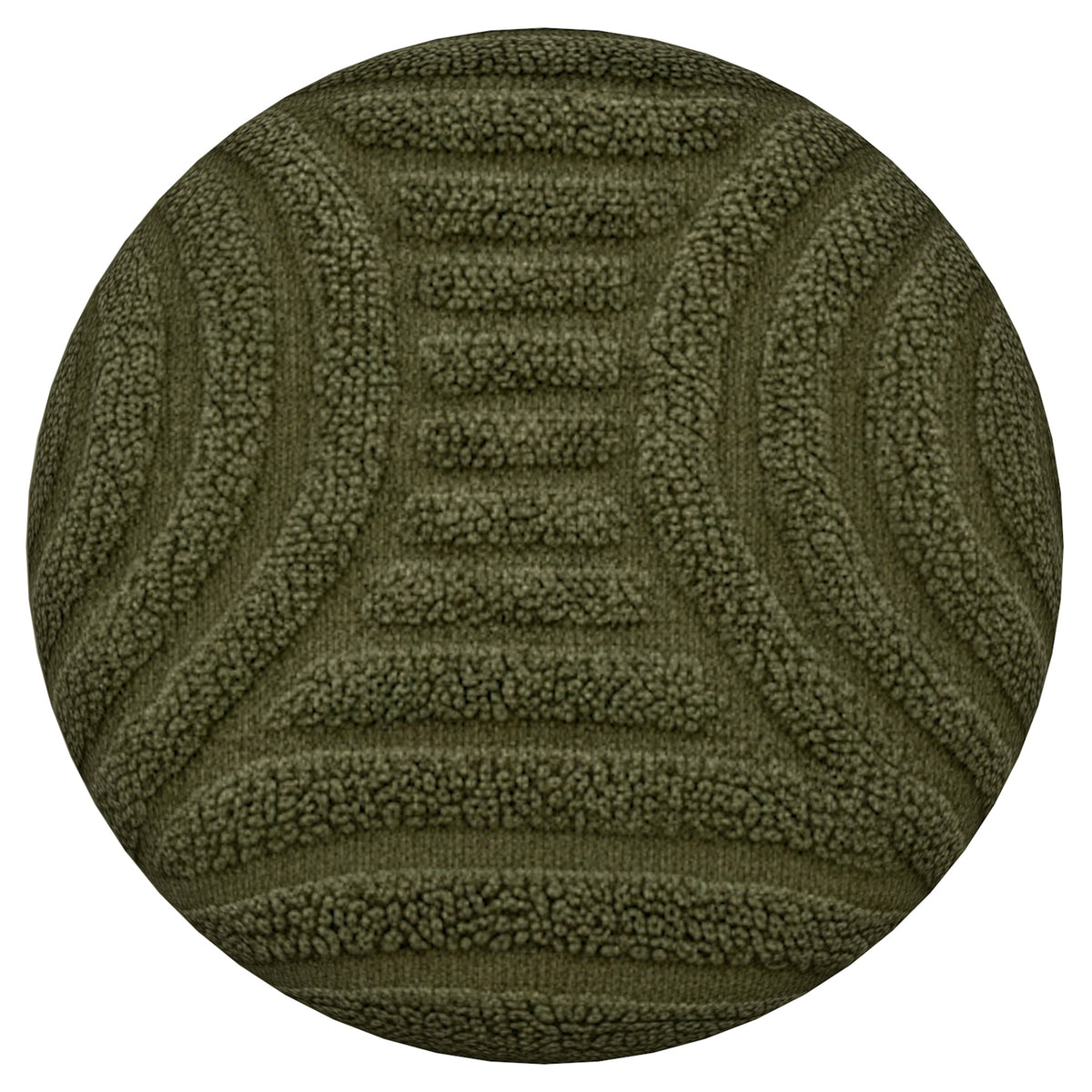 Lullu Round Storage Ottoman (Olive Green)