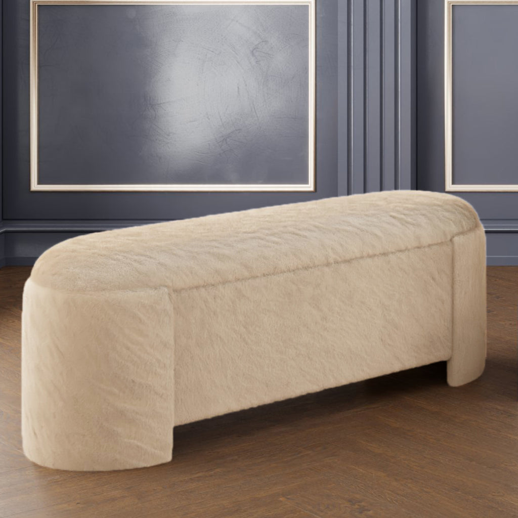 Selene Storage Ottoman (Dark Beige)