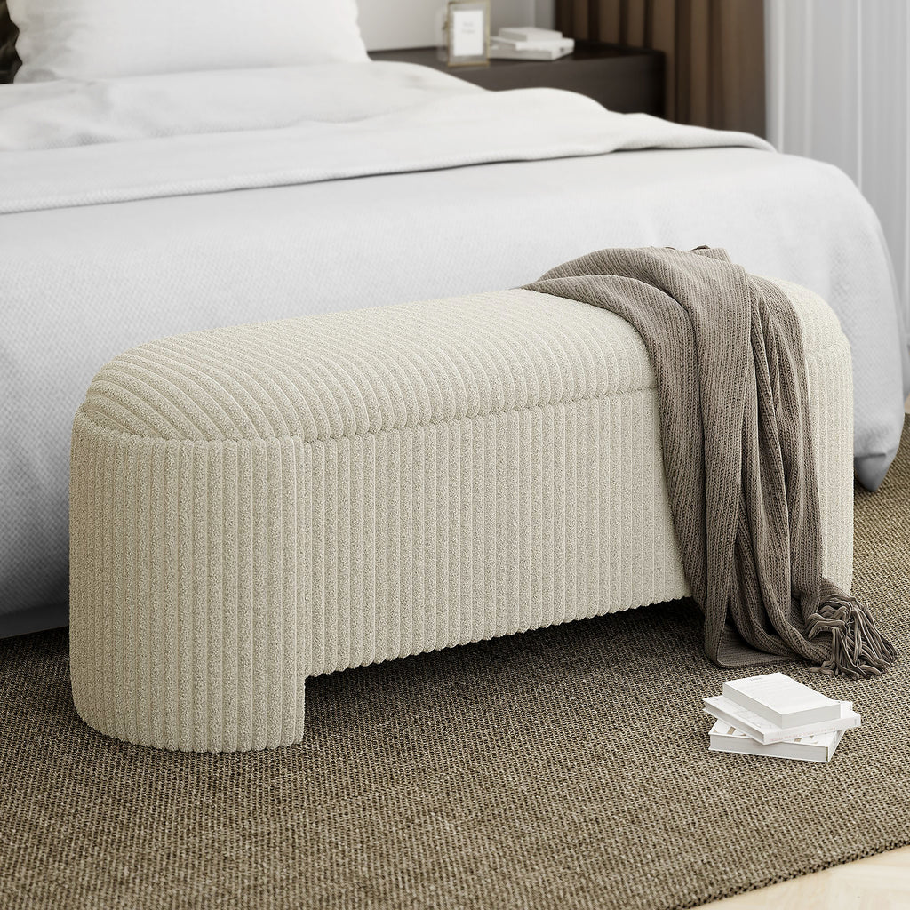 Cybil Storage Ottoman (Ivory)