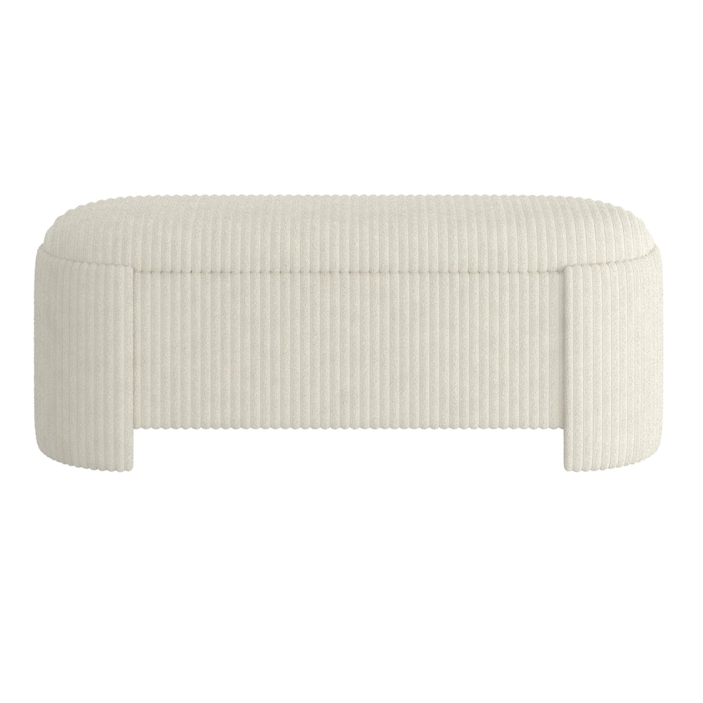 Cybil Storage Ottoman (Ivory)