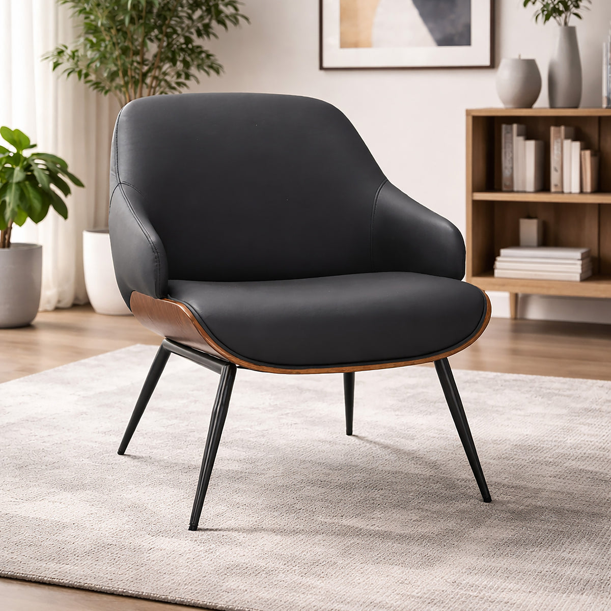 Umber Accent Chair (Black and Walnut)