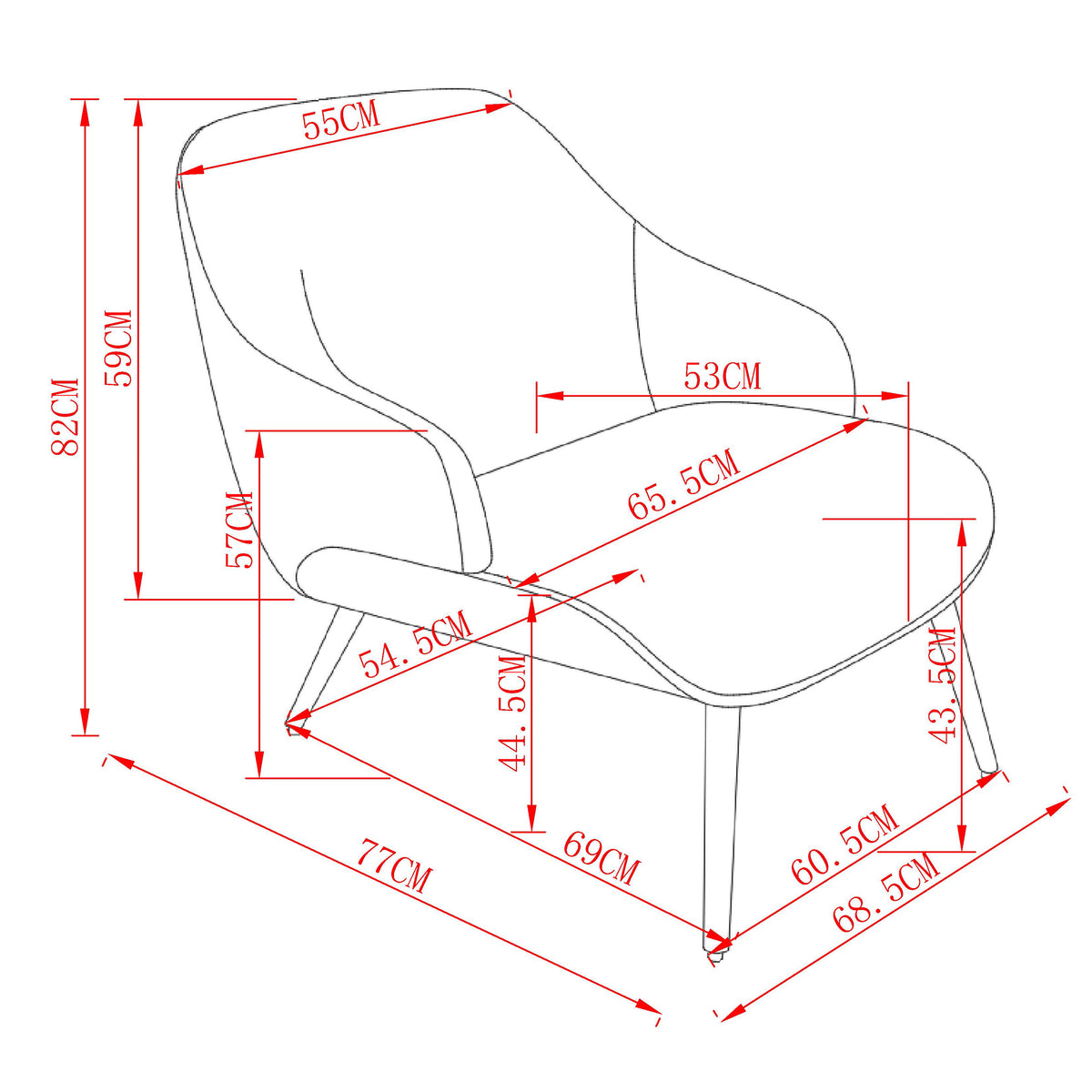 Umber Accent Chair (Black and Walnut)
