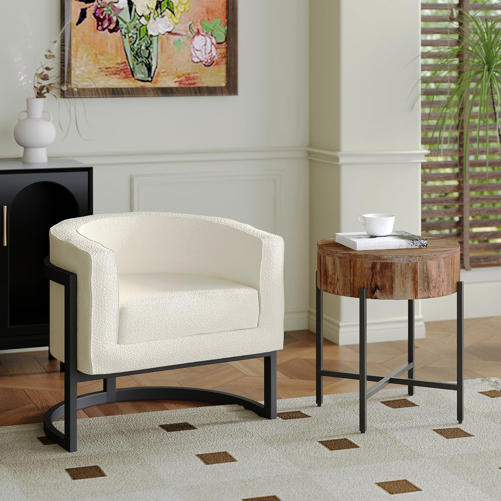 Zhuri Accent Chair (Ivory and Black)