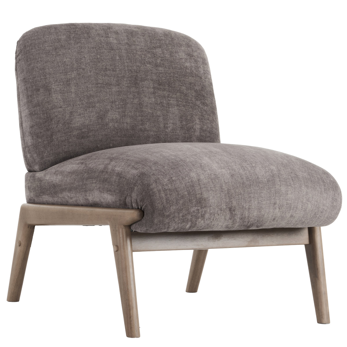 Lisson Accent Chair (Dark Taupe and Walnut)