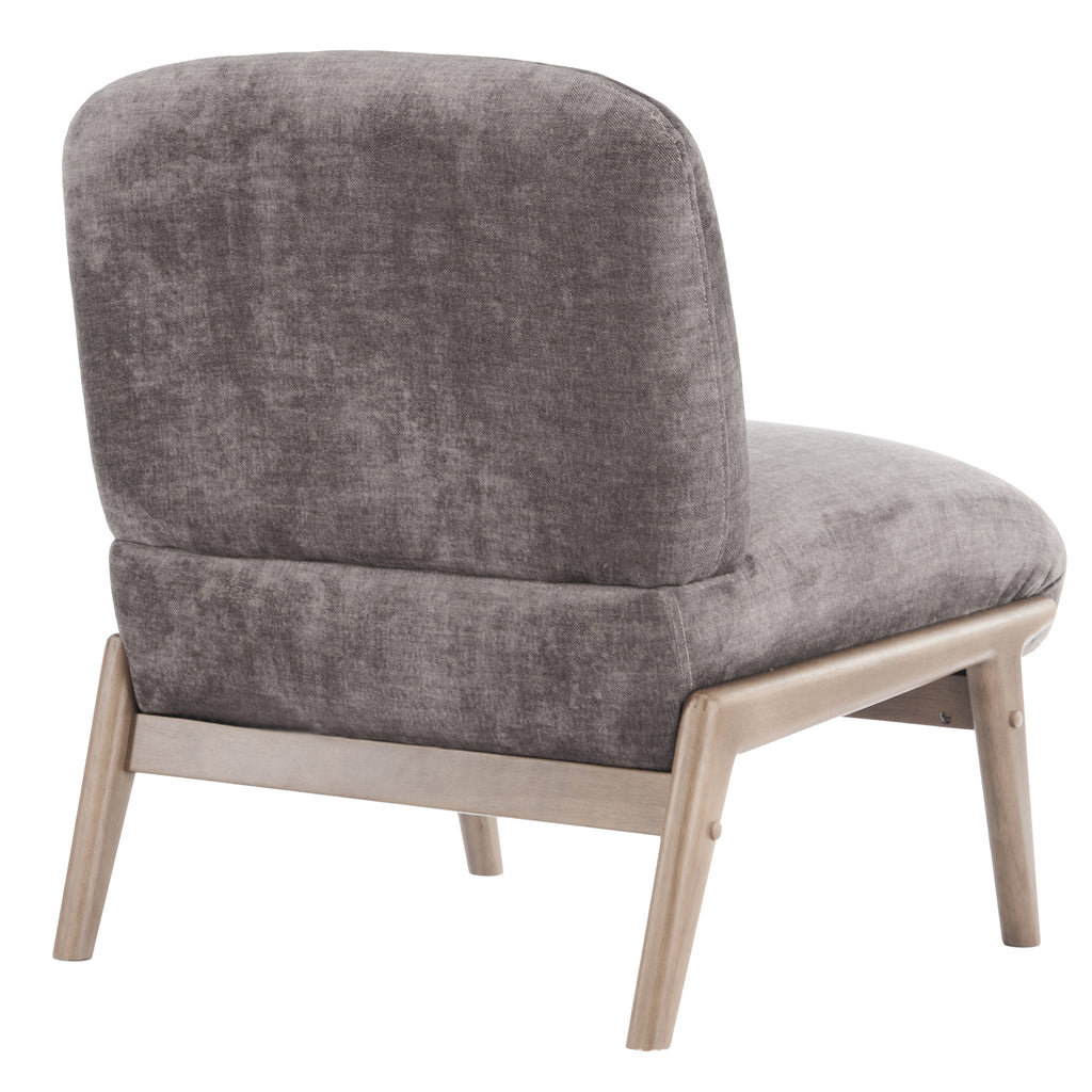 Lisson Accent Chair (Dark Taupe and Walnut)