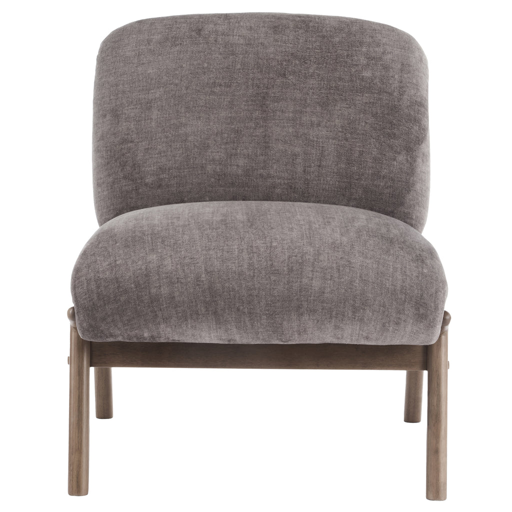 Lisson Accent Chair (Dark Taupe and Walnut)