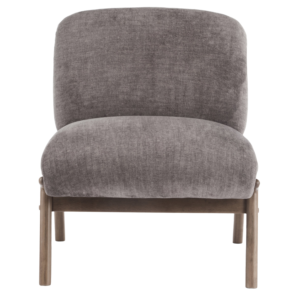Lisson Accent Chair (Dark Taupe and Walnut)
