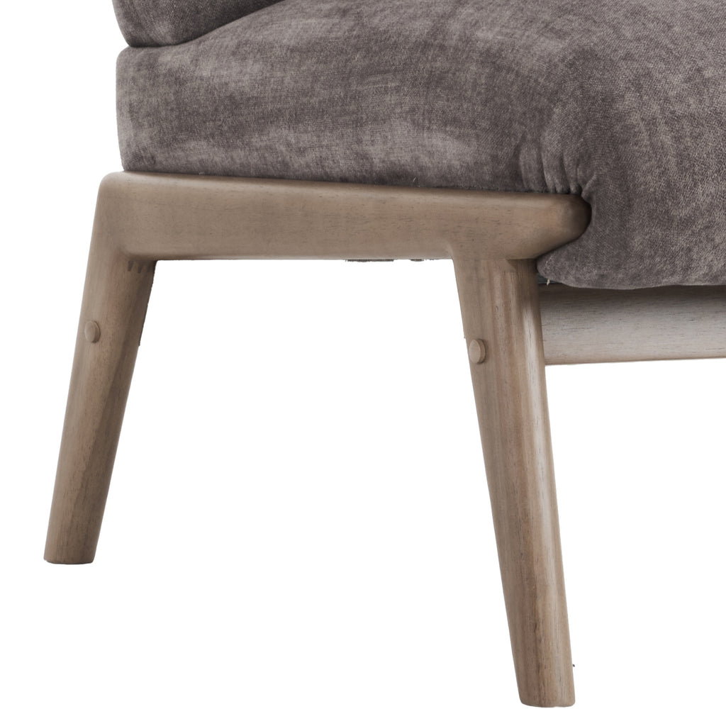 Lisson Accent Chair (Dark Taupe and Walnut)