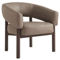 Allegra Accent Chair (Dark Taupe and Walnut)