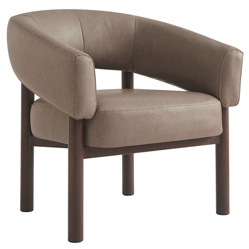Allegra Accent Chair (Dark Taupe and Walnut)