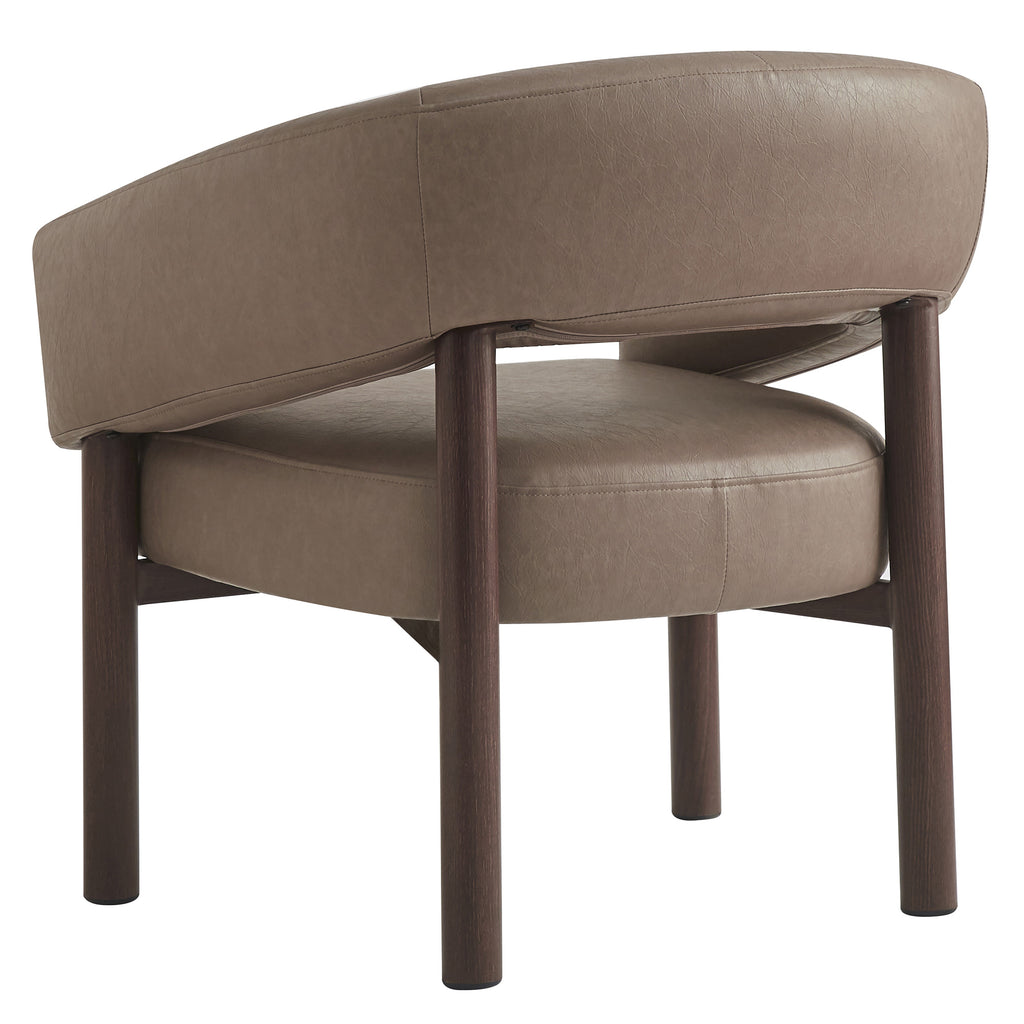 Allegra Accent Chair (Dark Taupe and Walnut)