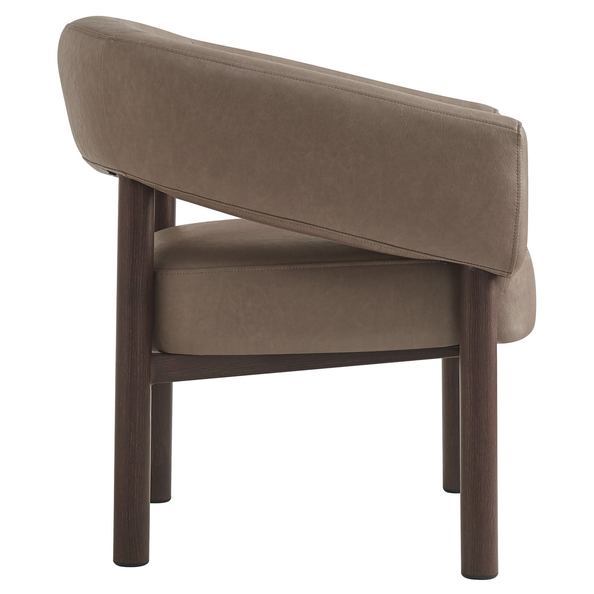 Allegra Accent Chair (Dark Taupe and Walnut)
